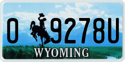 WY license plate 09278U
