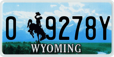 WY license plate 09278Y