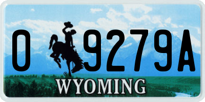 WY license plate 09279A