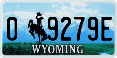 WY license plate 09279E