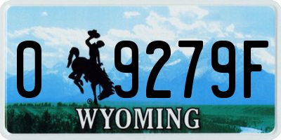 WY license plate 09279F