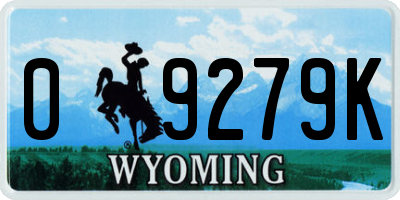 WY license plate 09279K