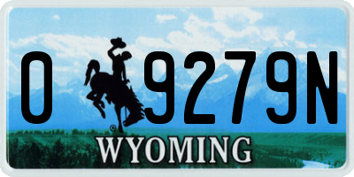 WY license plate 09279N