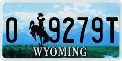 WY license plate 09279T