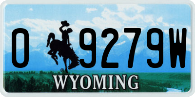 WY license plate 09279W
