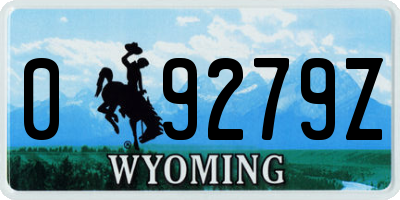 WY license plate 09279Z