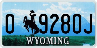 WY license plate 09280J