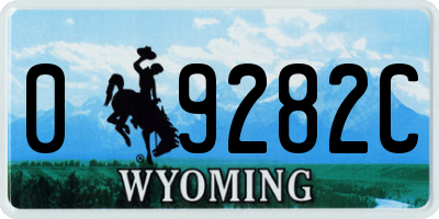 WY license plate 09282C