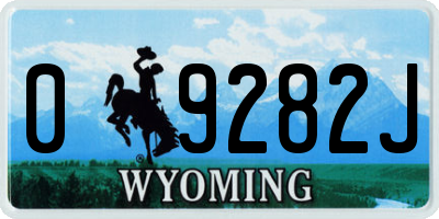 WY license plate 09282J