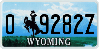 WY license plate 09282Z