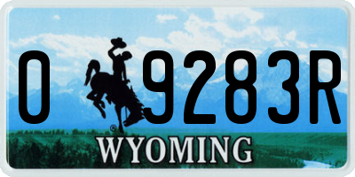 WY license plate 09283R