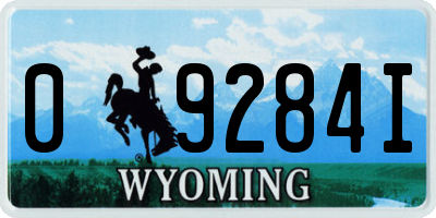 WY license plate 09284I