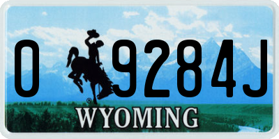 WY license plate 09284J