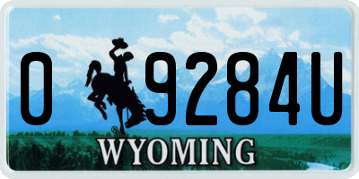 WY license plate 09284U