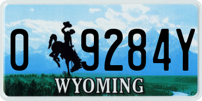 WY license plate 09284Y