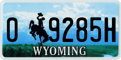 WY license plate 09285H
