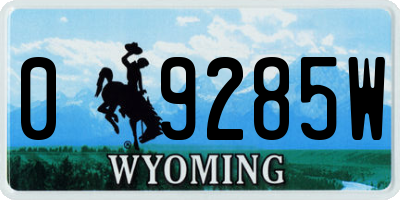 WY license plate 09285W