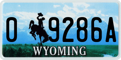WY license plate 09286A