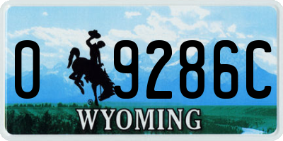 WY license plate 09286C