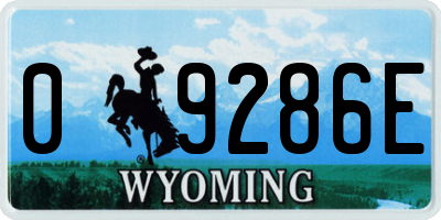 WY license plate 09286E