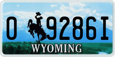 WY license plate 09286I