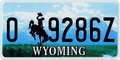WY license plate 09286Z