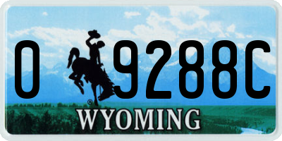 WY license plate 09288C