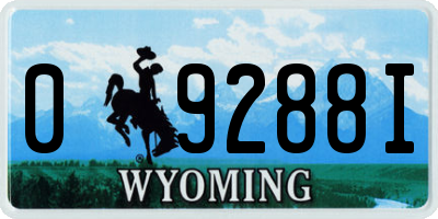 WY license plate 09288I
