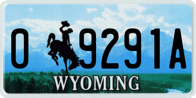 WY license plate 09291A