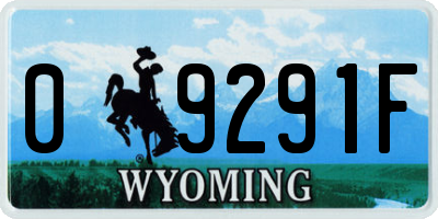 WY license plate 09291F