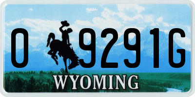 WY license plate 09291G