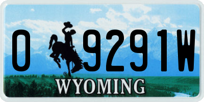 WY license plate 09291W