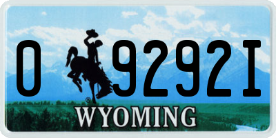WY license plate 09292I