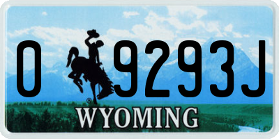 WY license plate 09293J