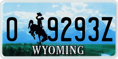 WY license plate 09293Z