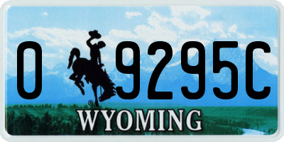 WY license plate 09295C