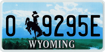 WY license plate 09295E