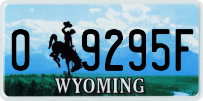 WY license plate 09295F