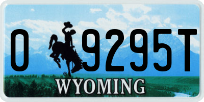 WY license plate 09295T