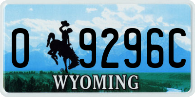 WY license plate 09296C