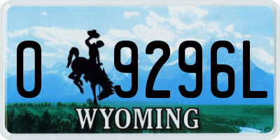 WY license plate 09296L