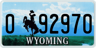 WY license plate 092970