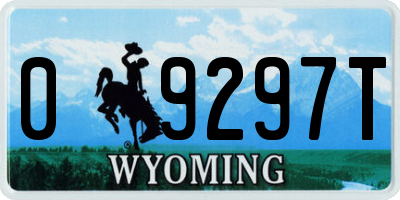 WY license plate 09297T