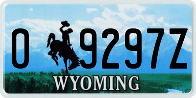 WY license plate 09297Z