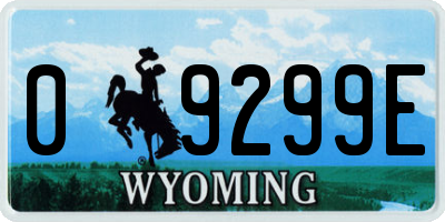 WY license plate 09299E