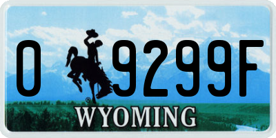 WY license plate 09299F