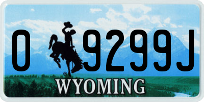WY license plate 09299J