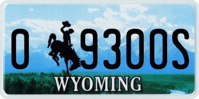 WY license plate 09300S