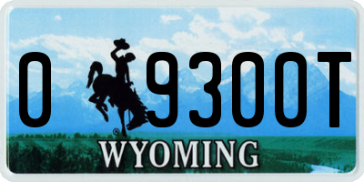 WY license plate 09300T