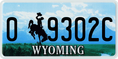 WY license plate 09302C